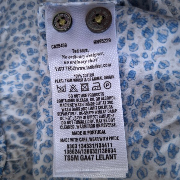 Ted Baker Short Sleeve Cotton Button Down Shirt - Picture 9 of 11